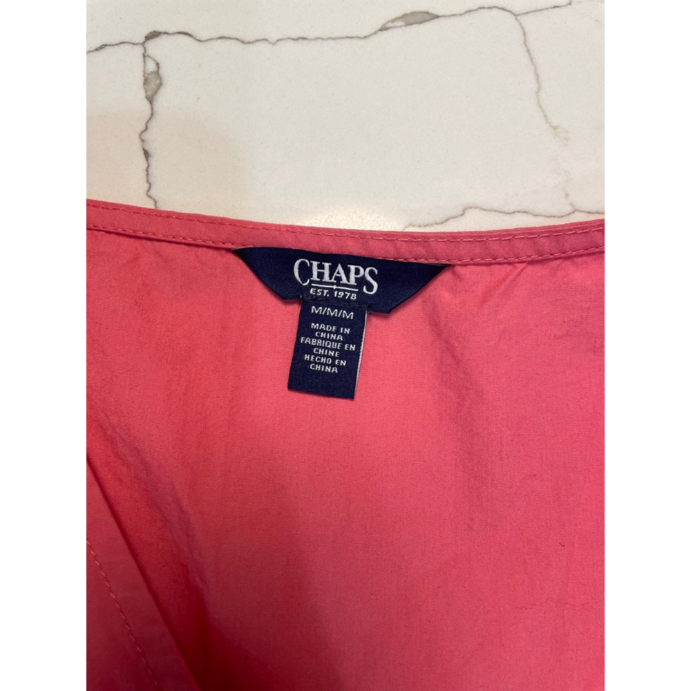 Ralph Lauren CHAPS Pink Milkmaid Tiered Midi Dress M Coquette Summer Preppy - Picture 5 of 8